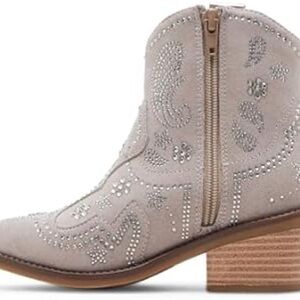 Girl’s Embellished bedazzled Ankle Boots - Gray